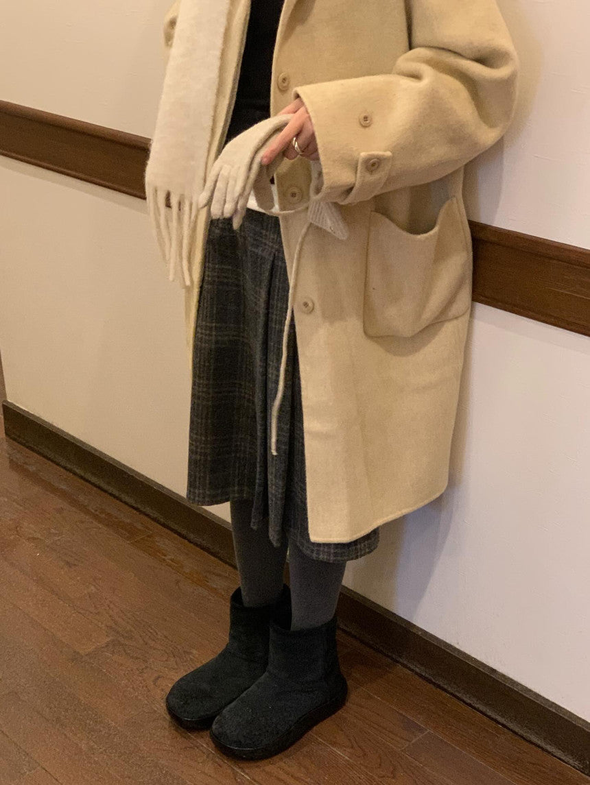 weev check wool skirt