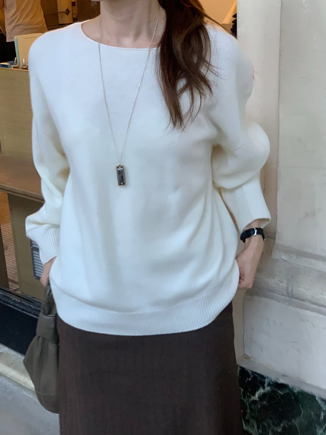 Eline cashmere wholegarment boat neck knit-2col