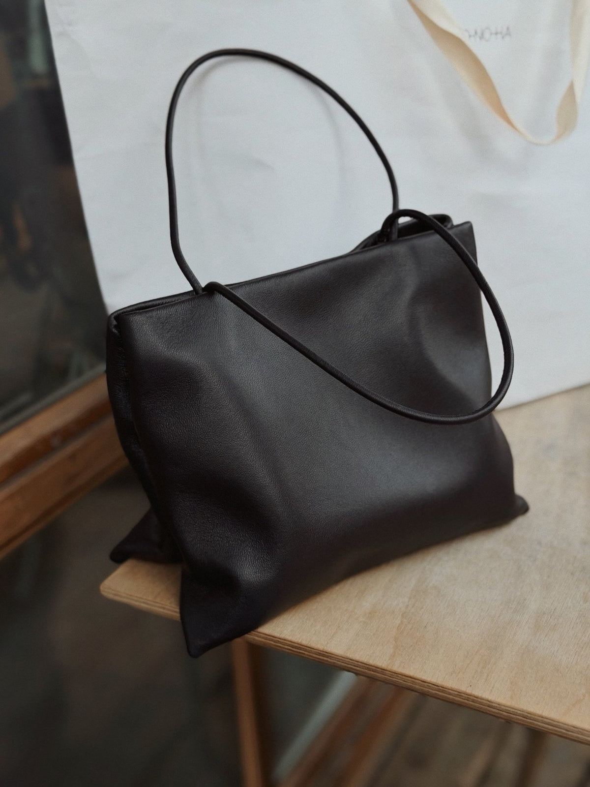 Lamb leather laptop bag