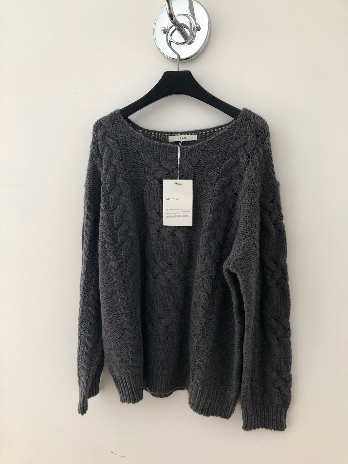 mohair cable knit-2col