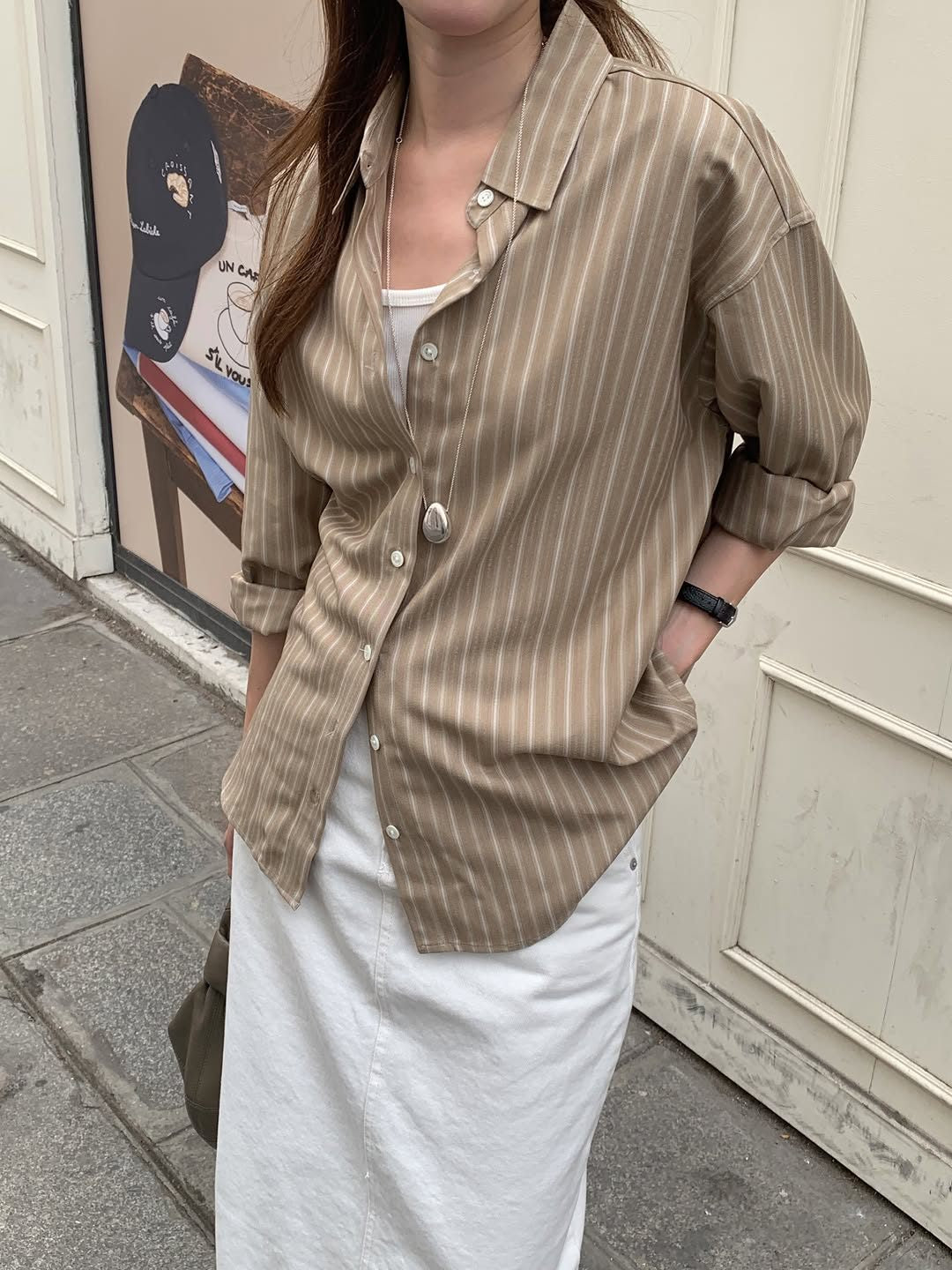 Soren tencel stripe shirt