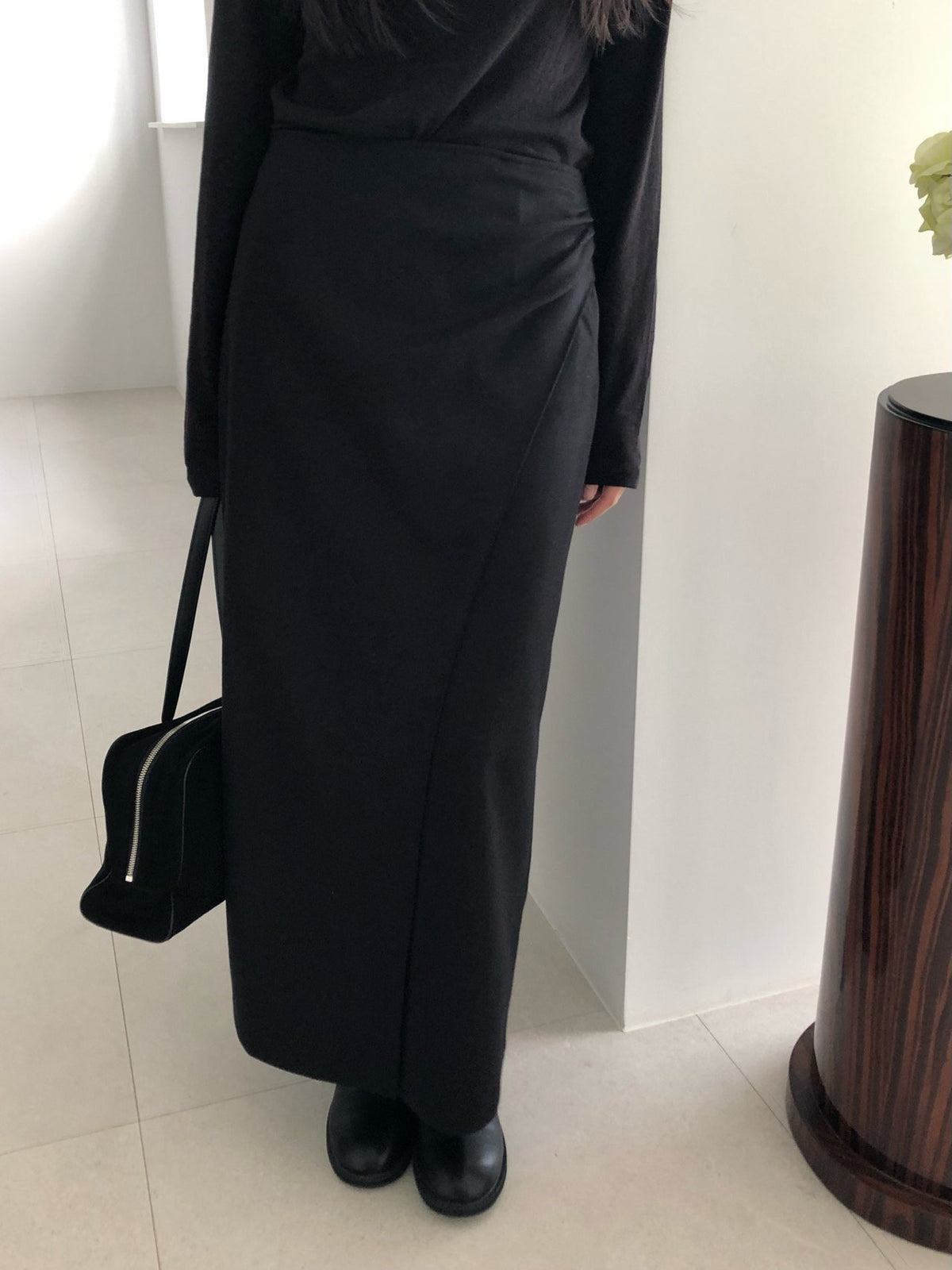 ched shirring skirt-2col