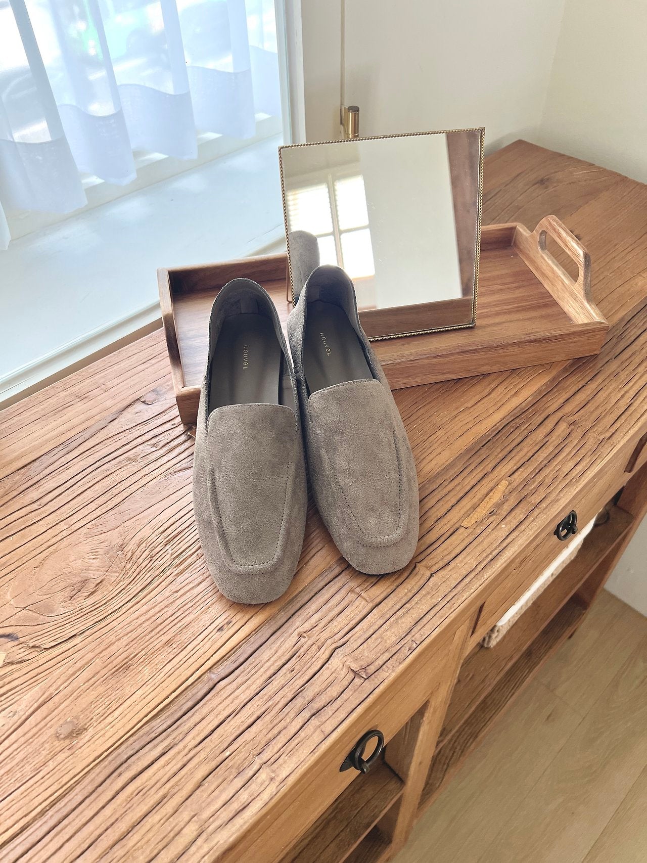 Suede soft loafers