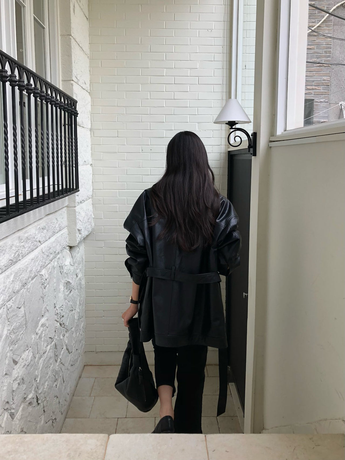 paris half leather jacket