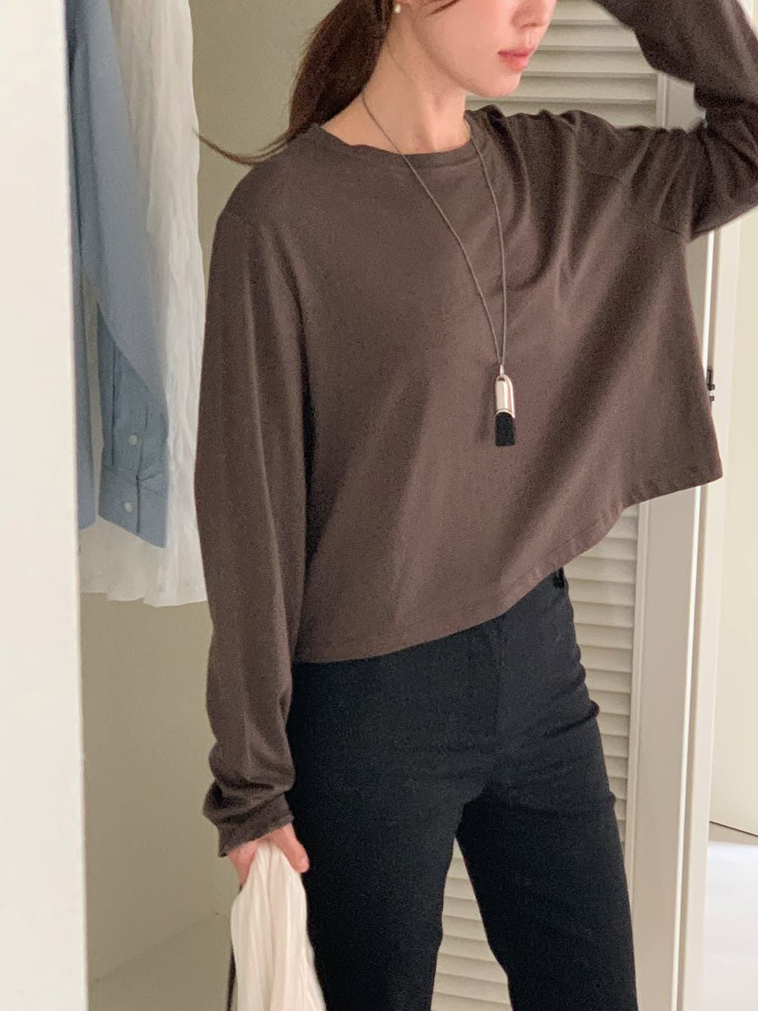 Adele soft modal crop T-3col