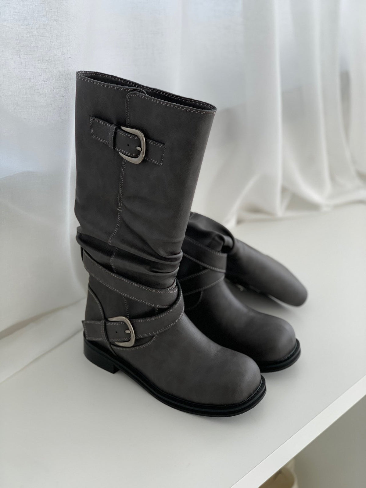 buckle fold-over boots-2col