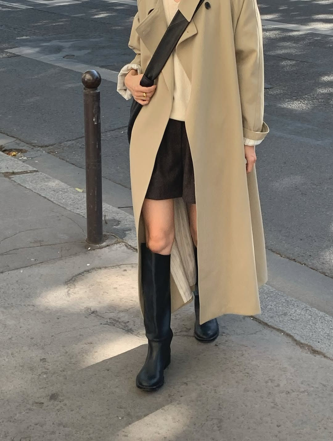 mare stripe-lining trench coat-2col