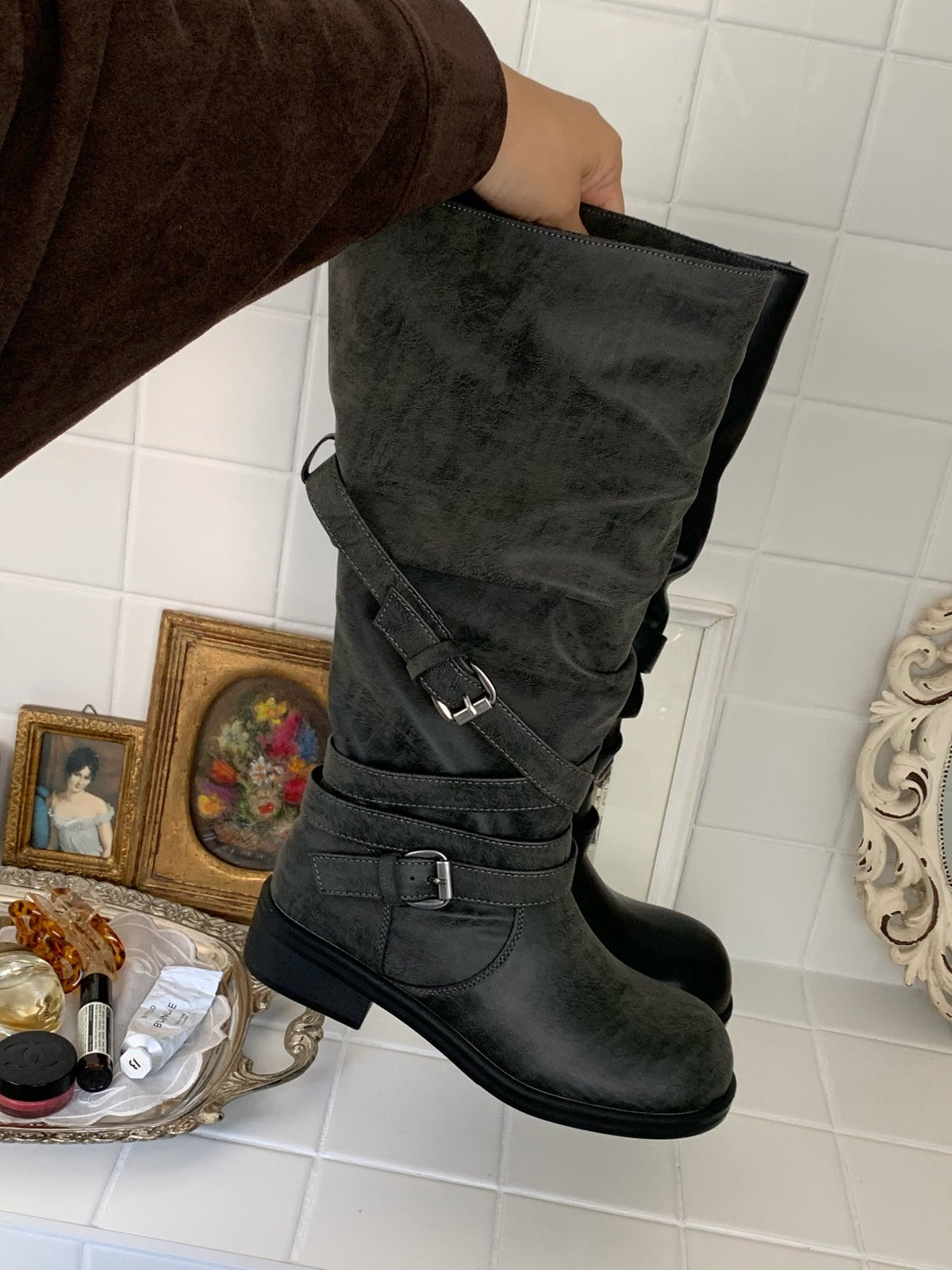 vintage belt boots-2col