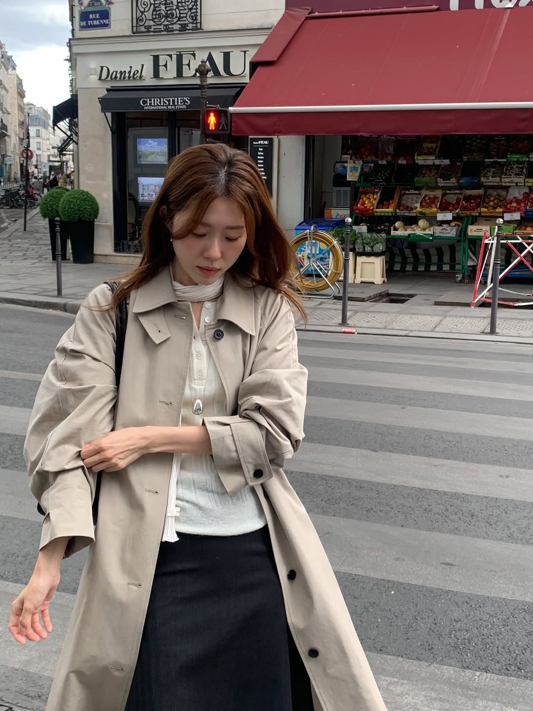 Barnet long trench coat