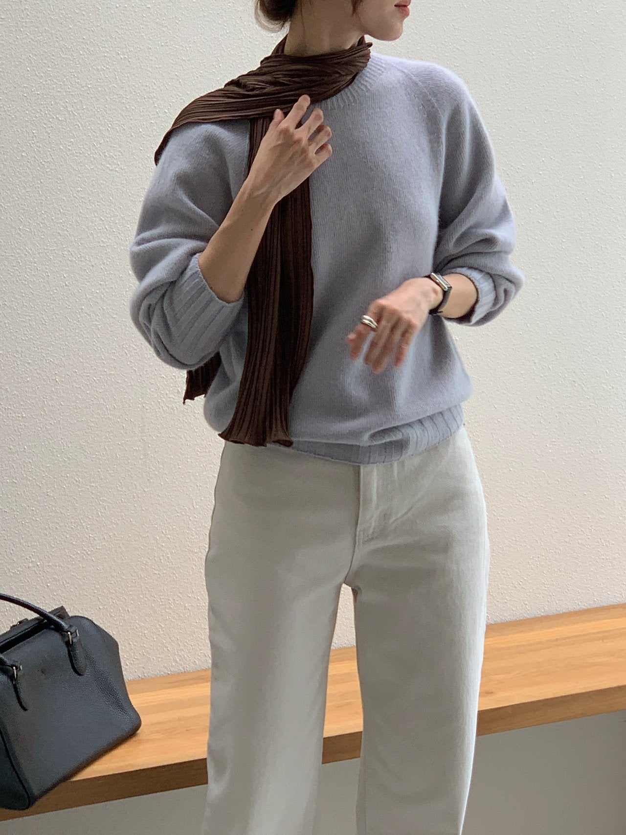 arlet raccoon round whole-garment knit-3col