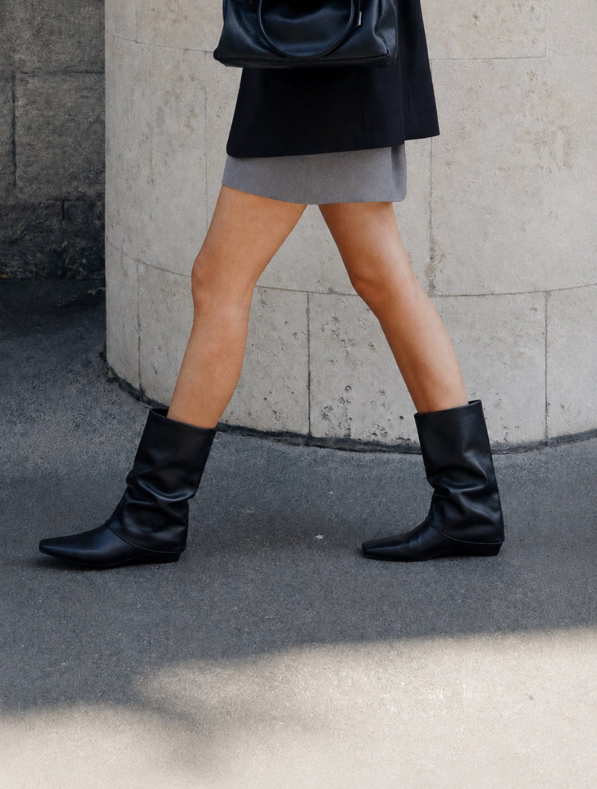 slouch wedge boots