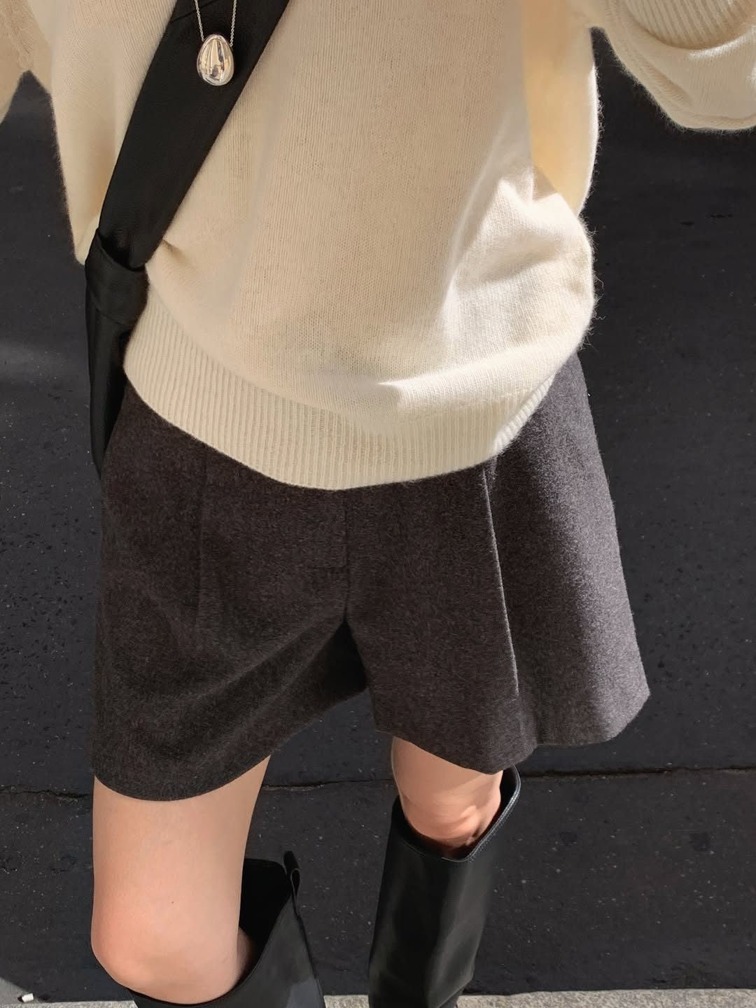 della wool half pants-2col