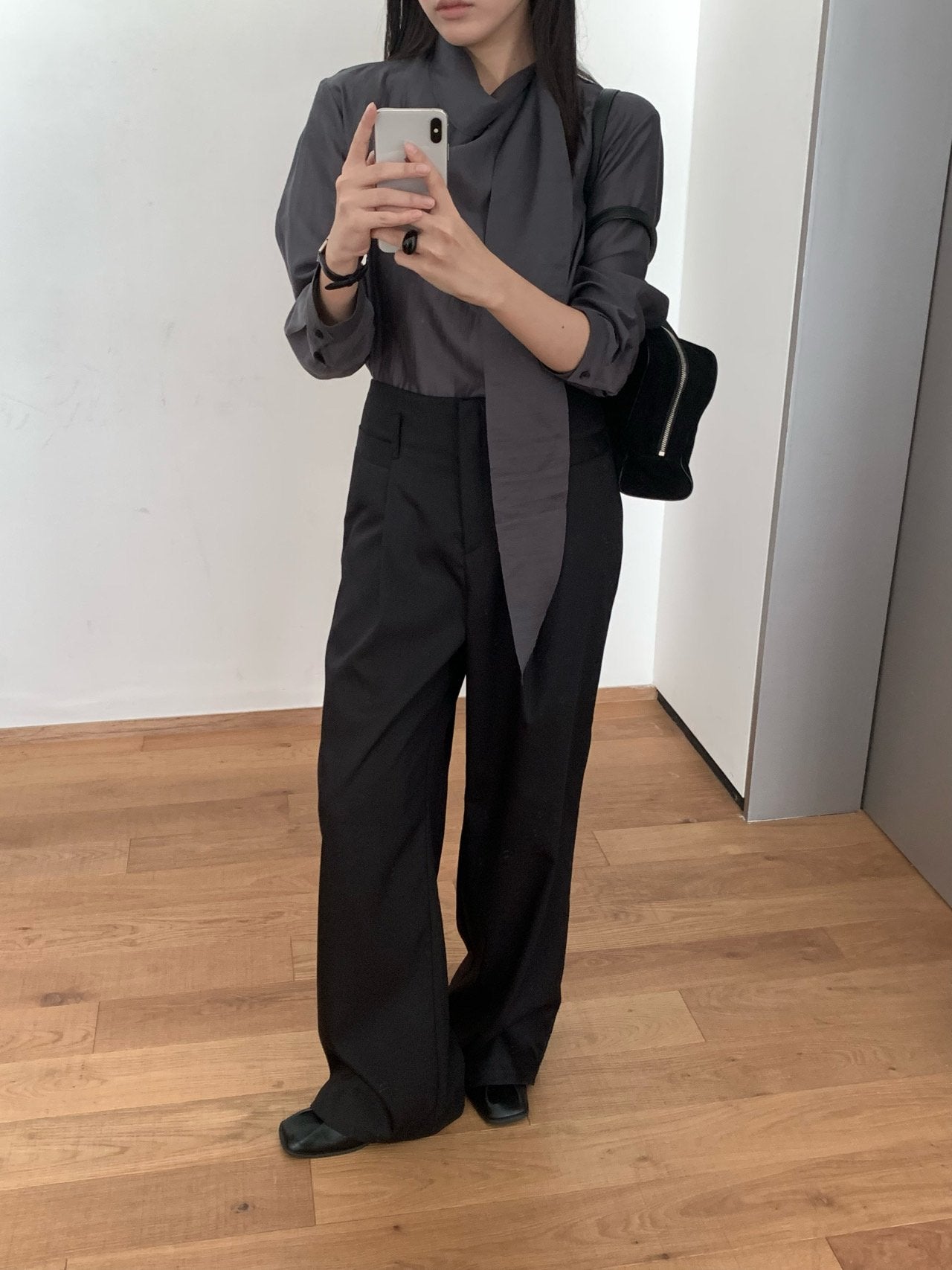 Barrel tie blouse-2col