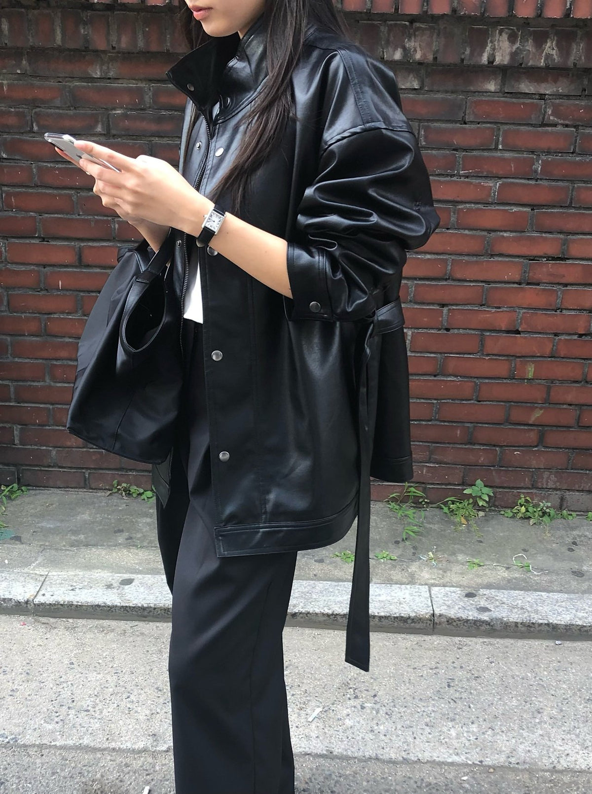 paris half leather jacket
