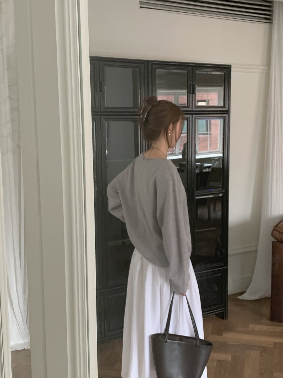 Bern volume shirring long skirt