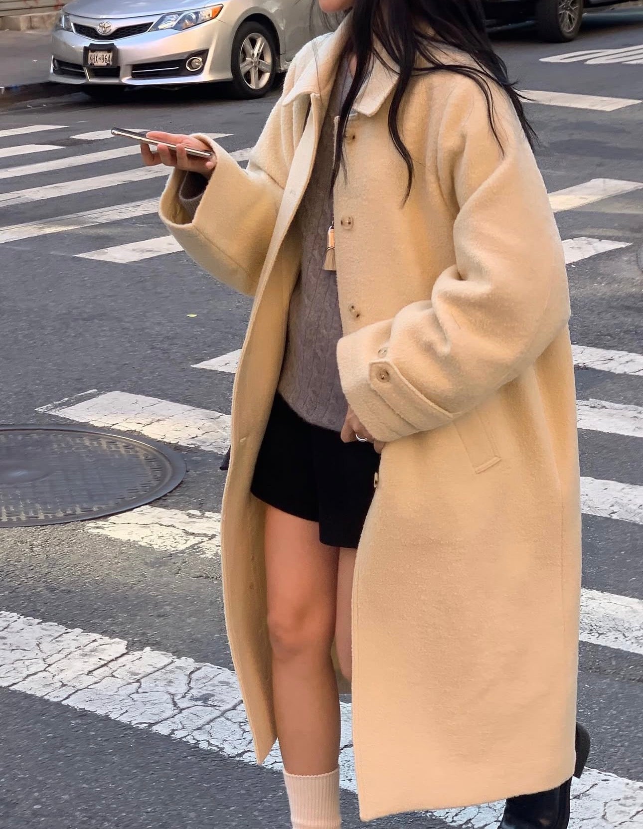 Fushily wool coat-2col