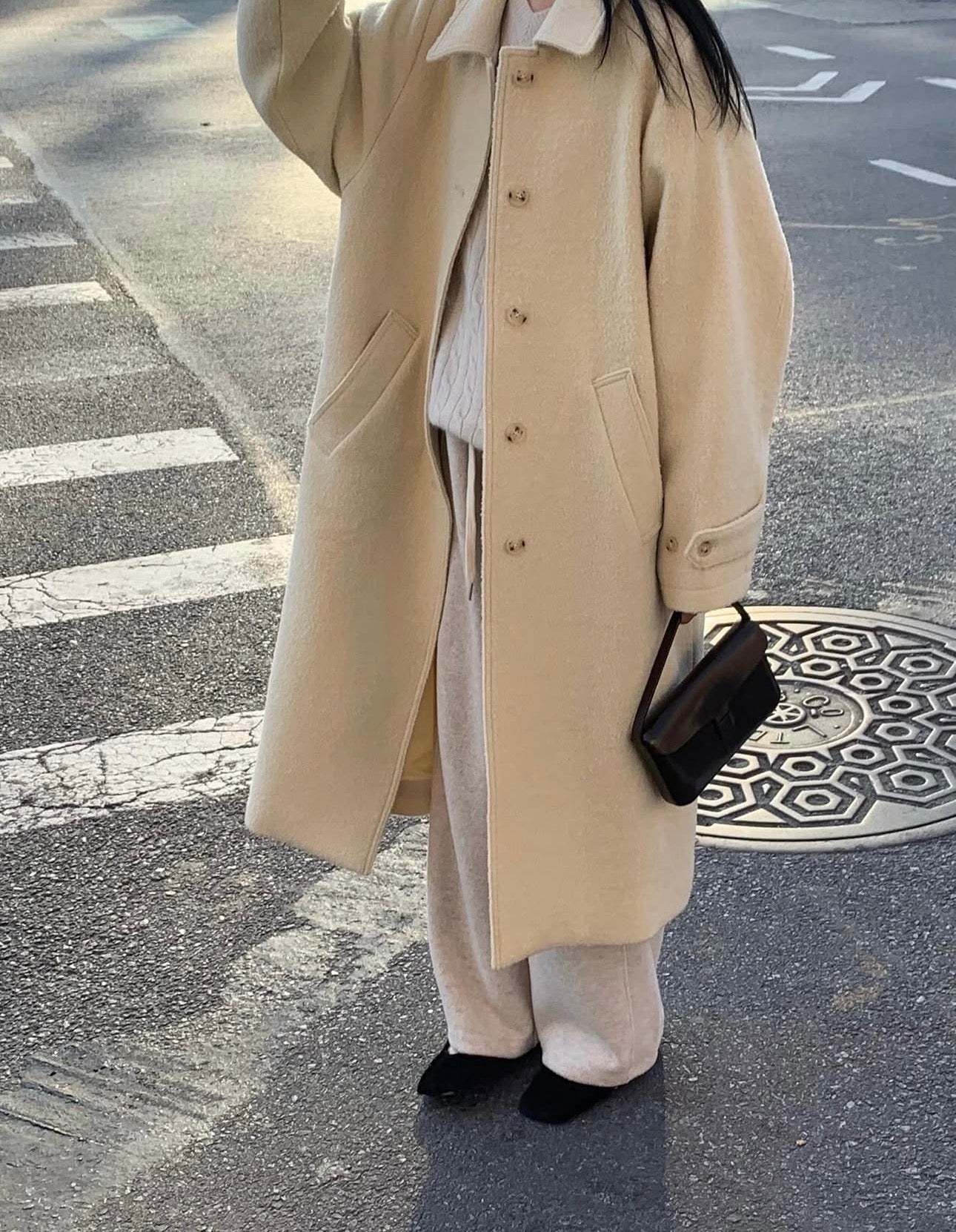 Fushily wool coat-2col