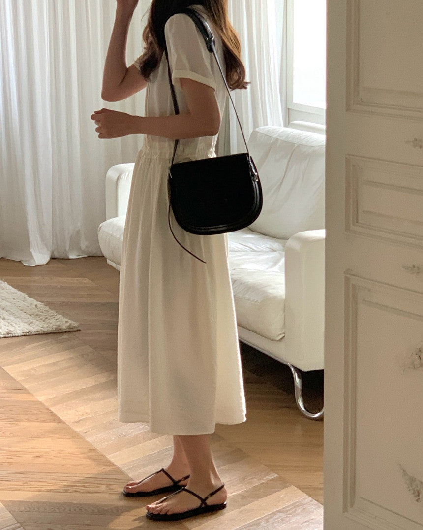 Ellen pintuck half-sleeve onepiece-2col