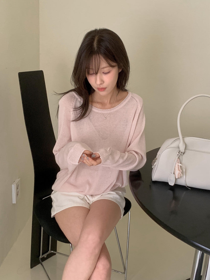 u-neck knit-4col