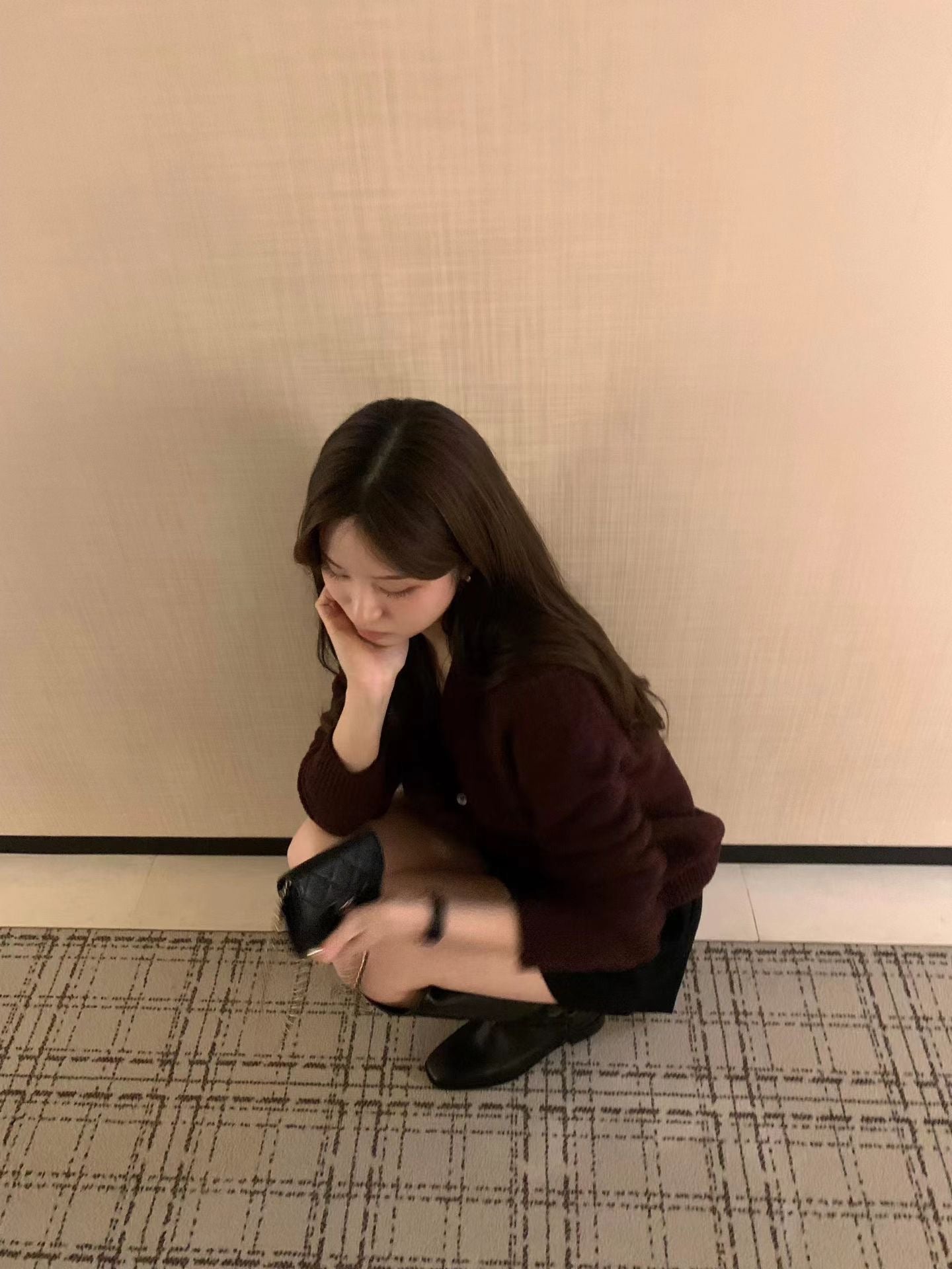 Ounce bokashi wool boucle cardigan-2col