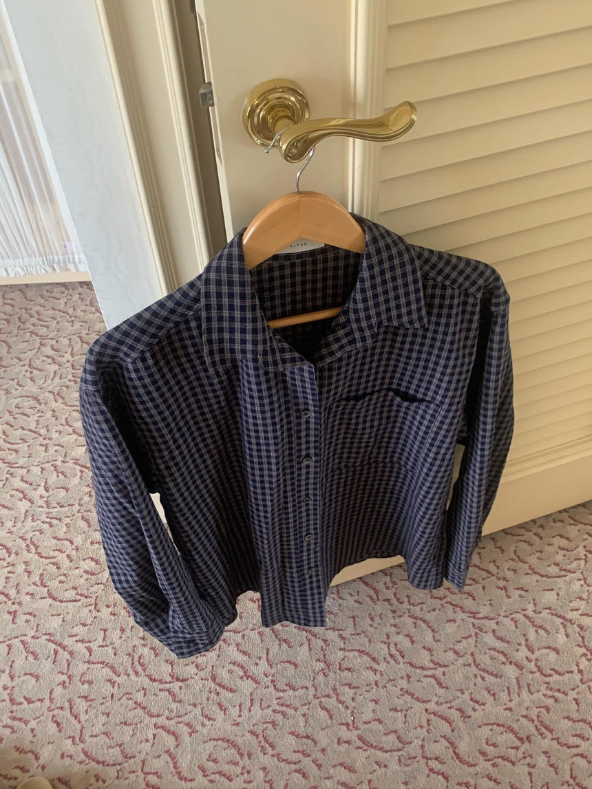 liter mocha check shirt-2col