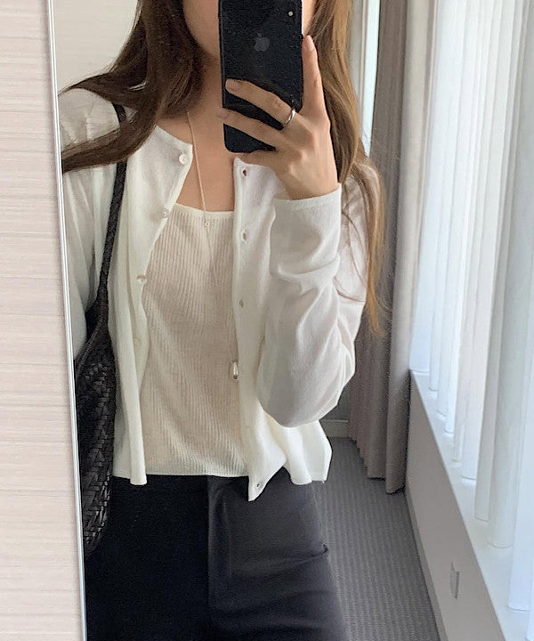 liter twinkle pearl cardigan-3col