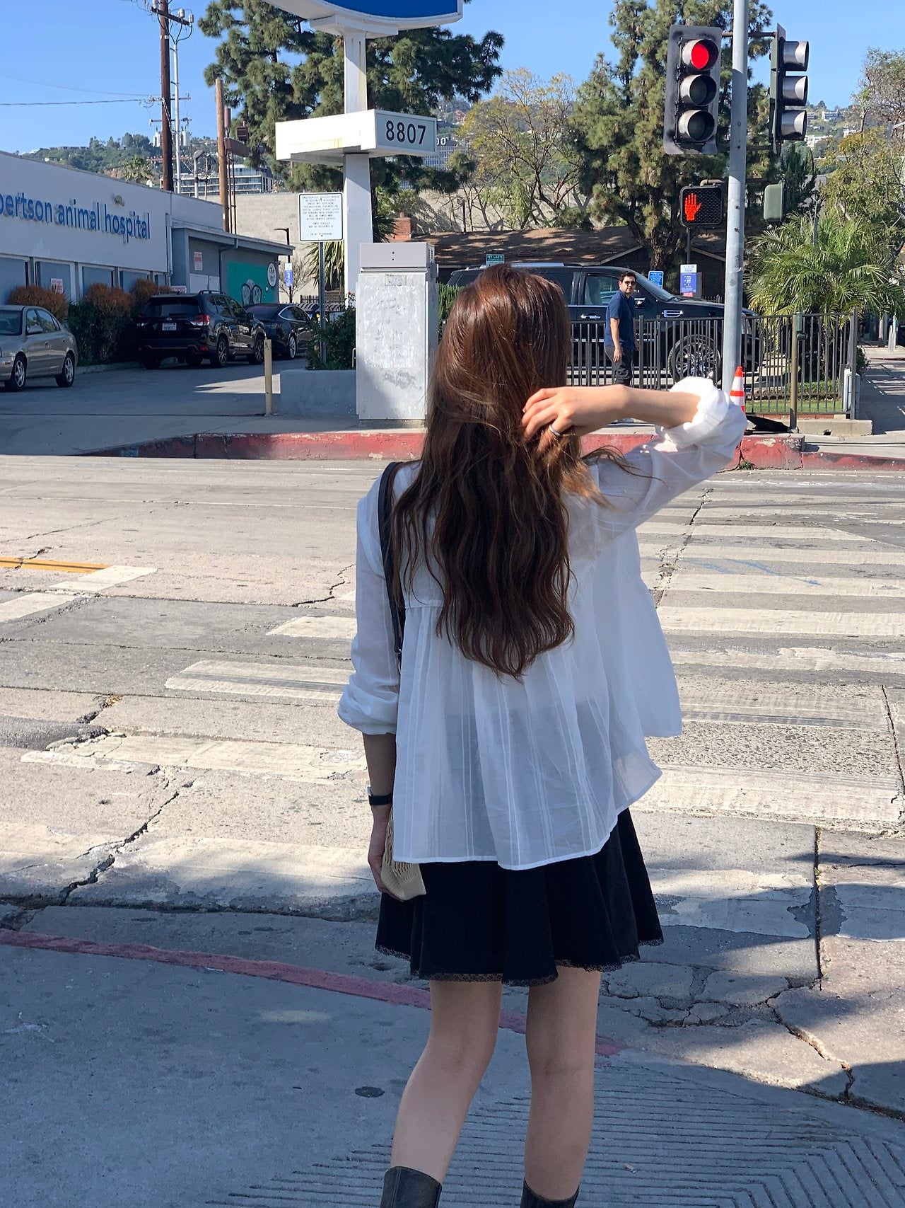 Arel V-neck string blouse