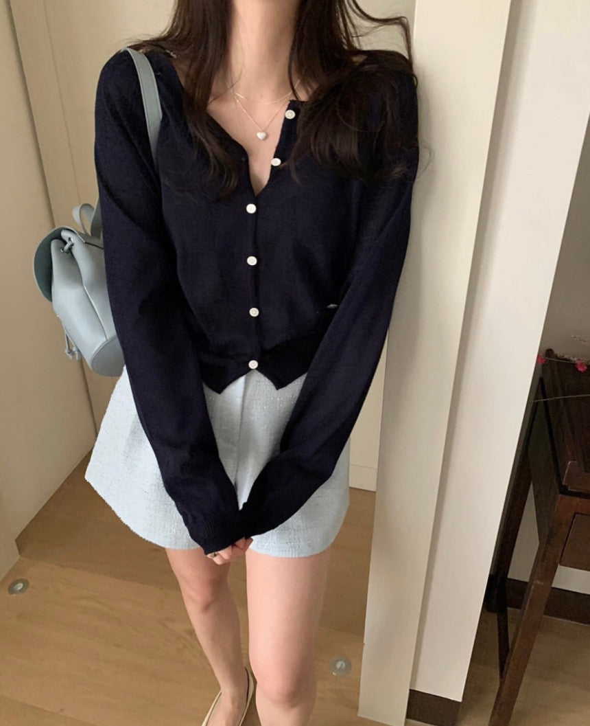 loose linen cardigan-5col