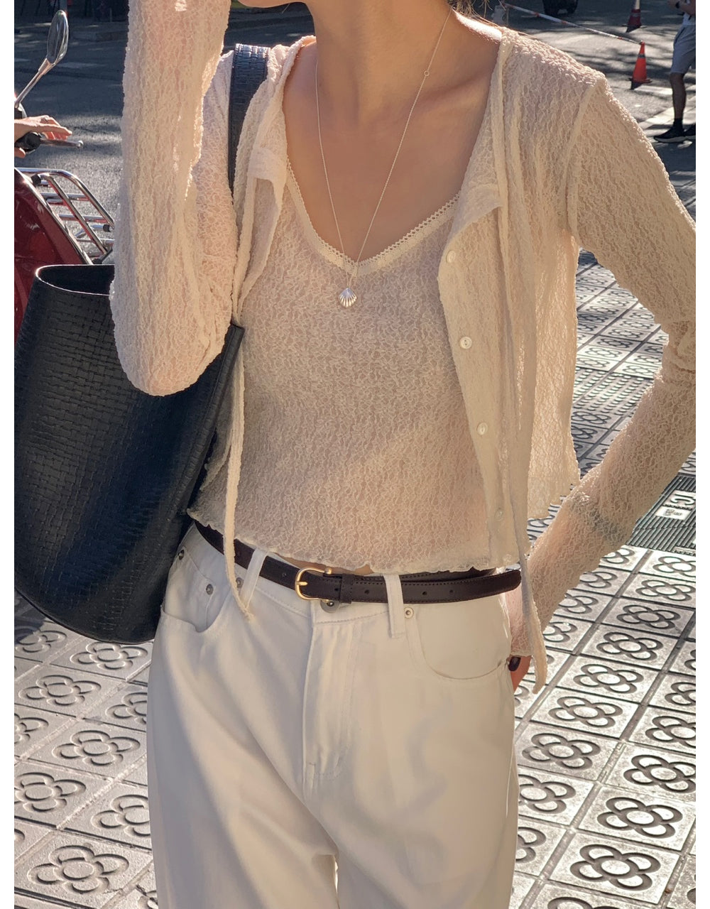 Twin sleeveless&cardigan set-3col