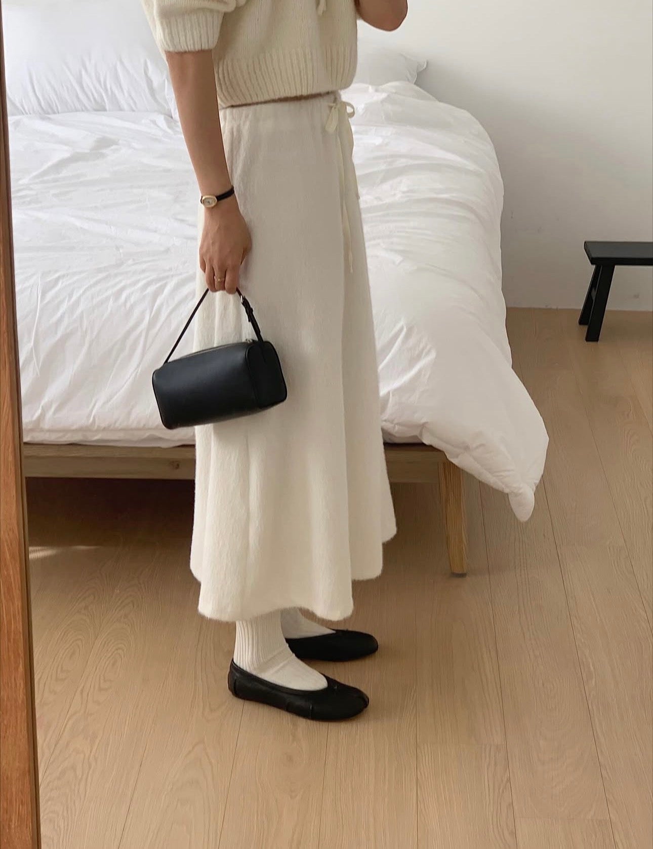 liter sana fur flare skirt-2col