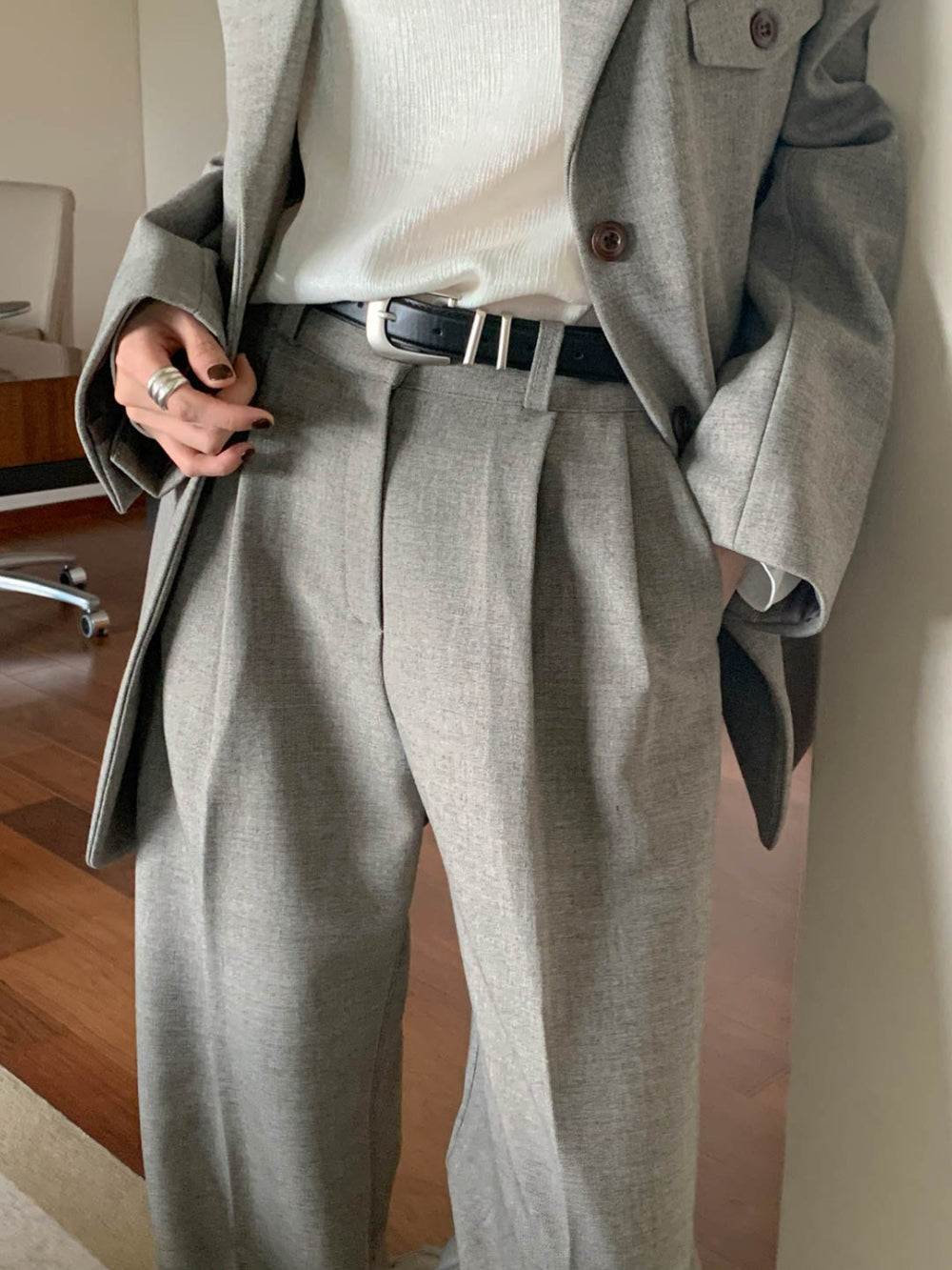 gray-s即納 boka slacks-3col