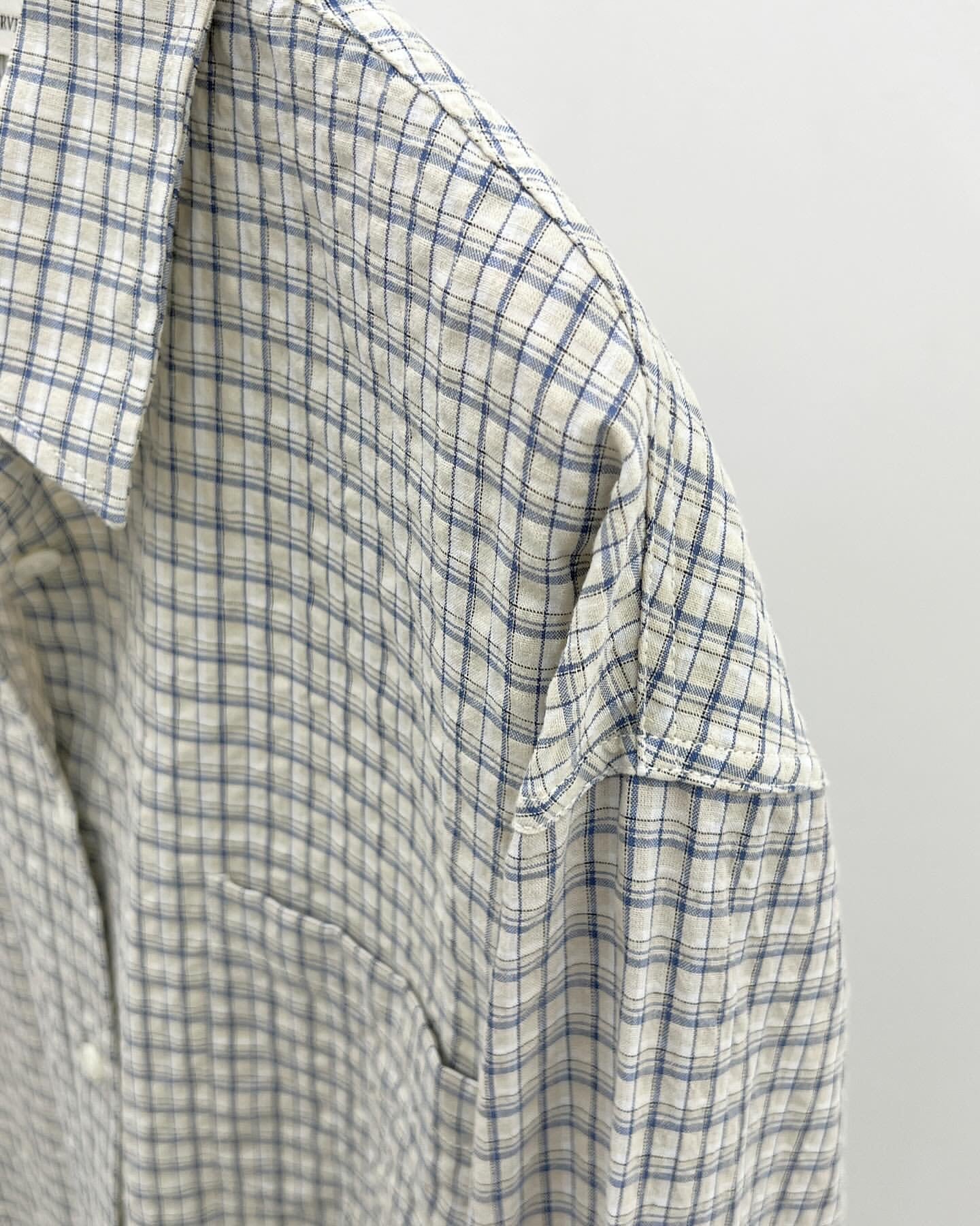 Oxford cotton check shirt-2col