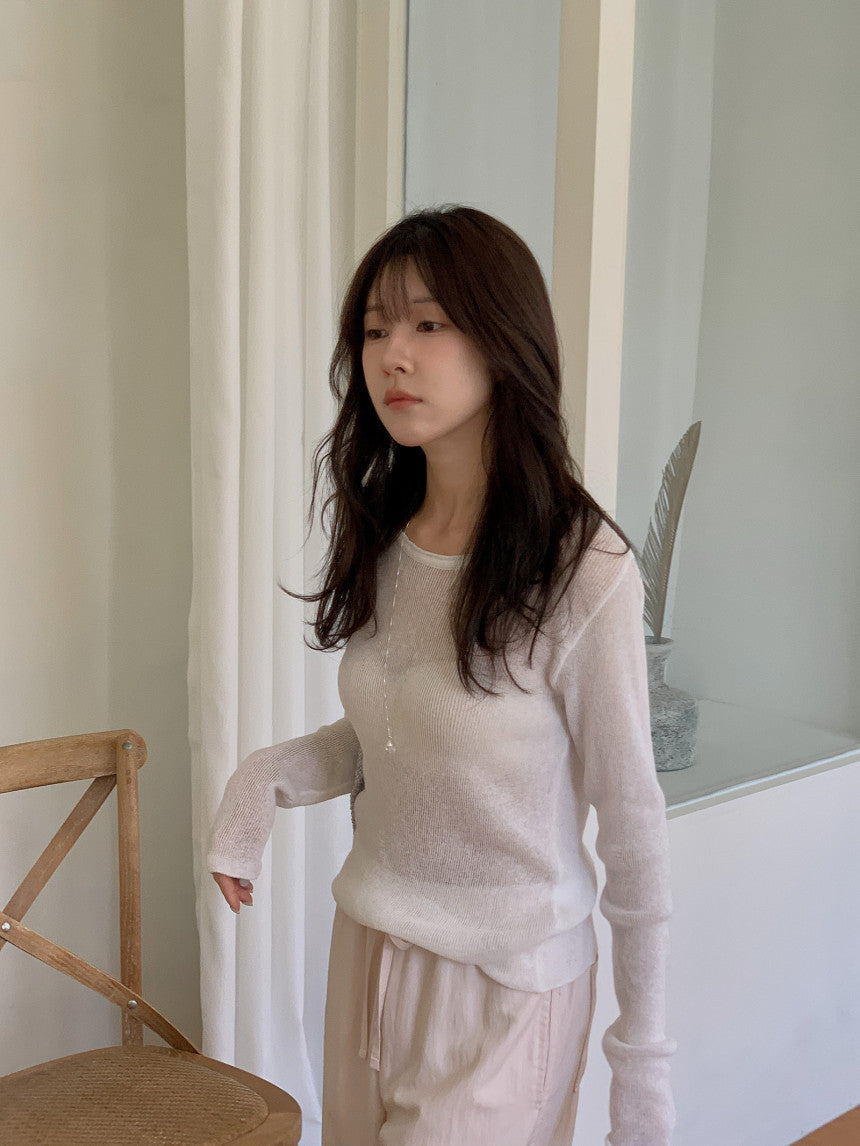 Nudy rib linen knit-4col