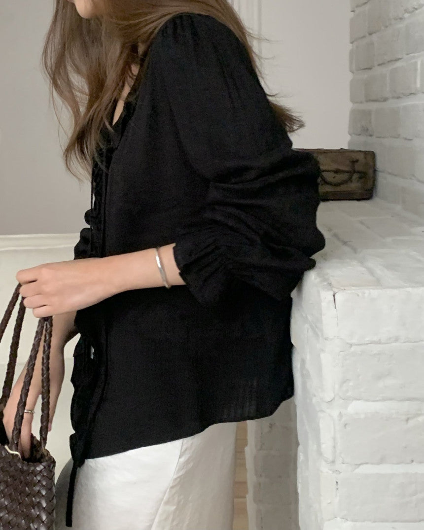 Riel ruffle blouse-2col