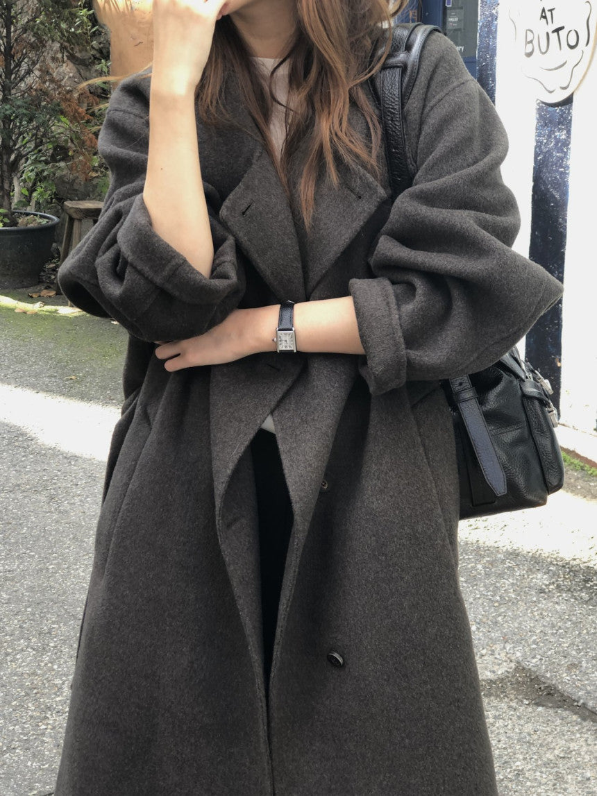 Noel high neck handmade coat-2col