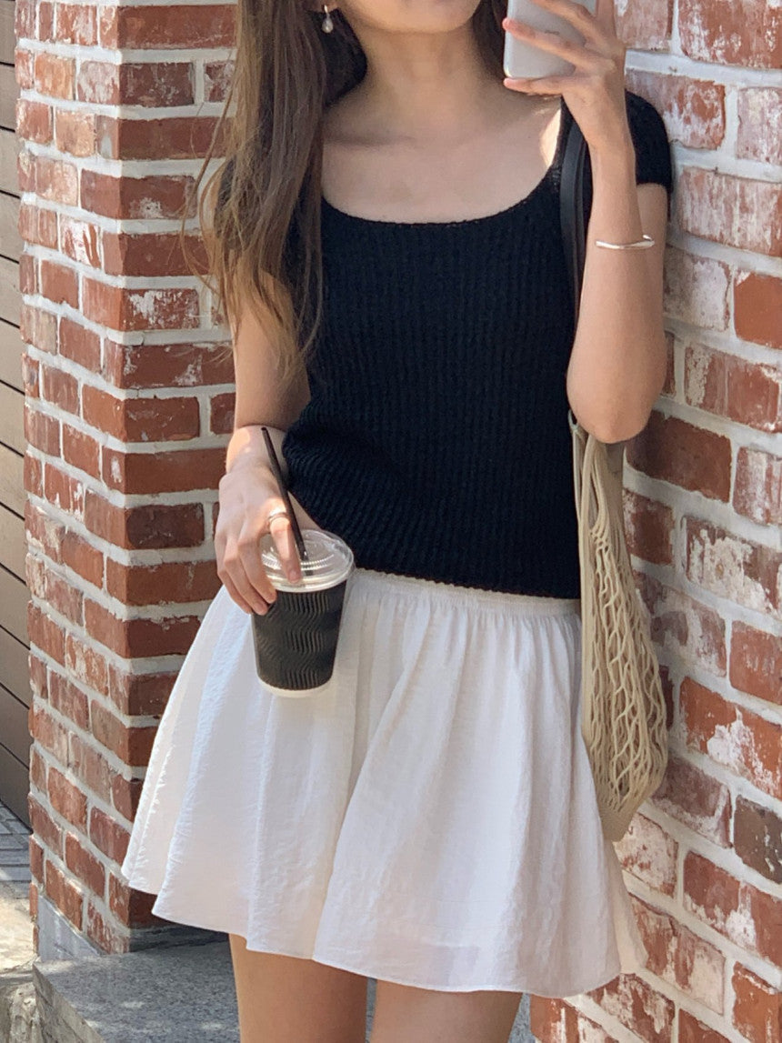 Loe square neck drop shoulder knit-2col