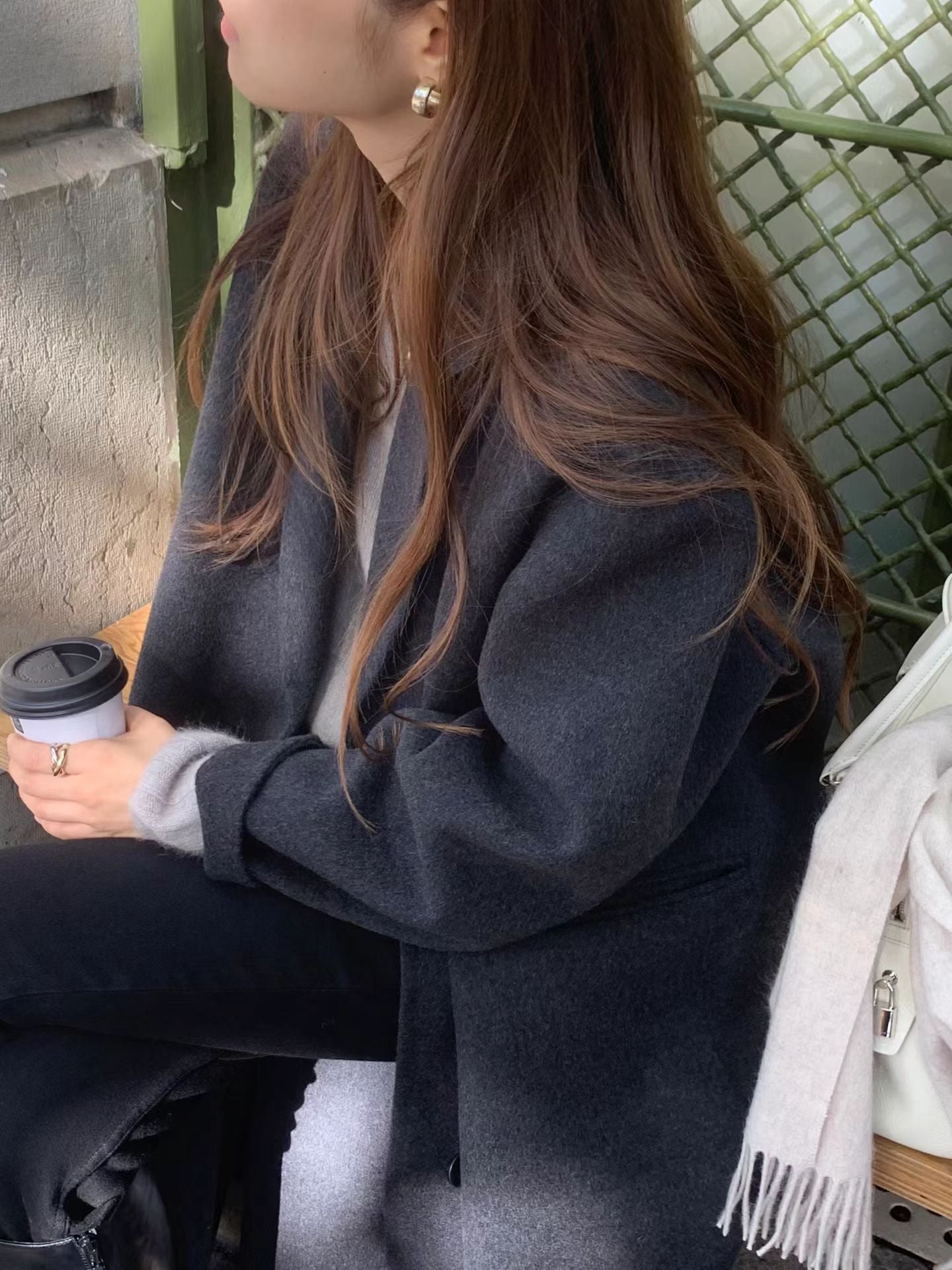 Ounce cashmere double over coat-2col