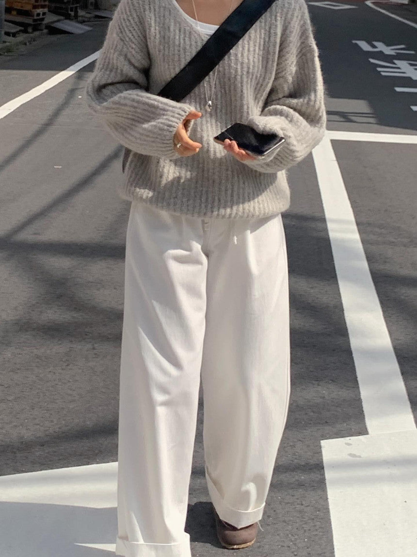 liter daina alpaca v neck knit-3col