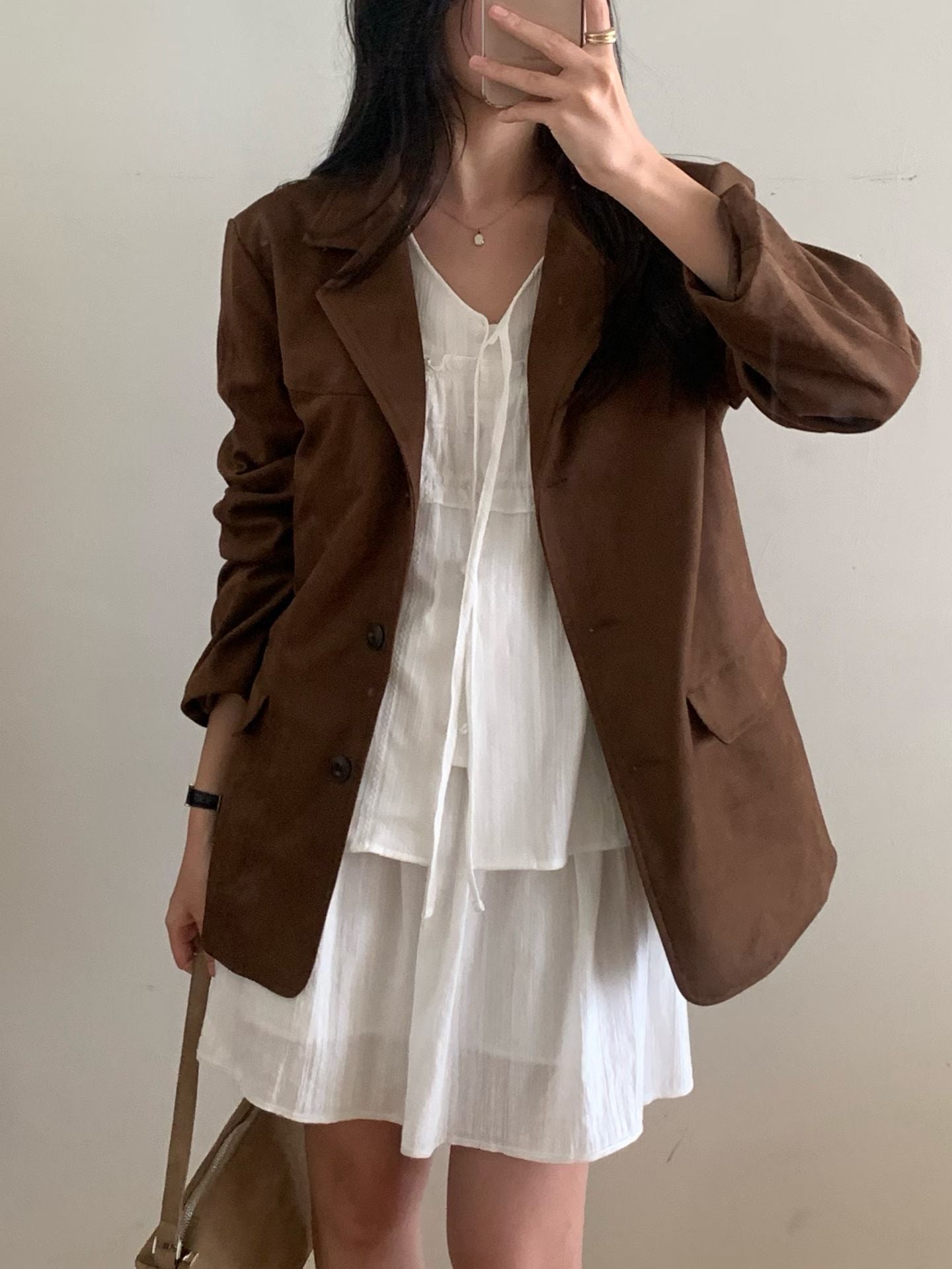 mute suede leather jacket-2col