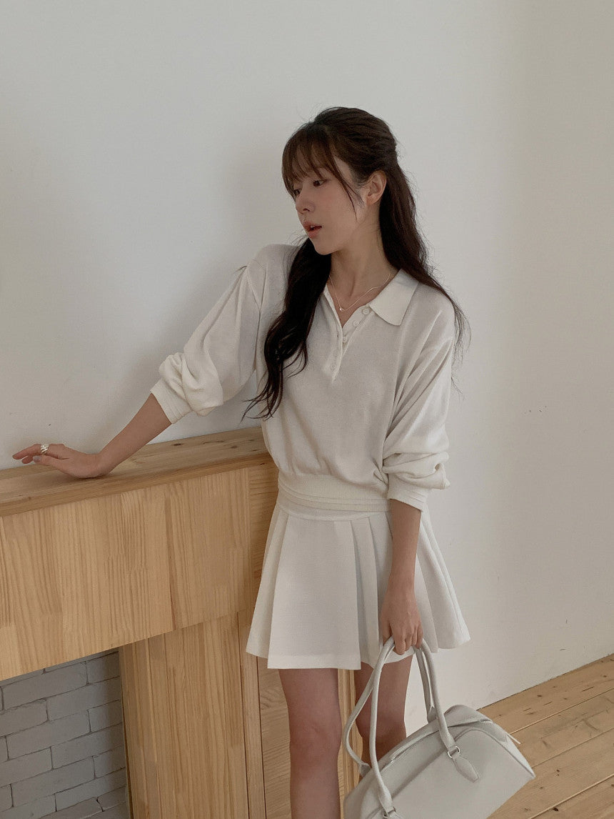 collar button knit-3col