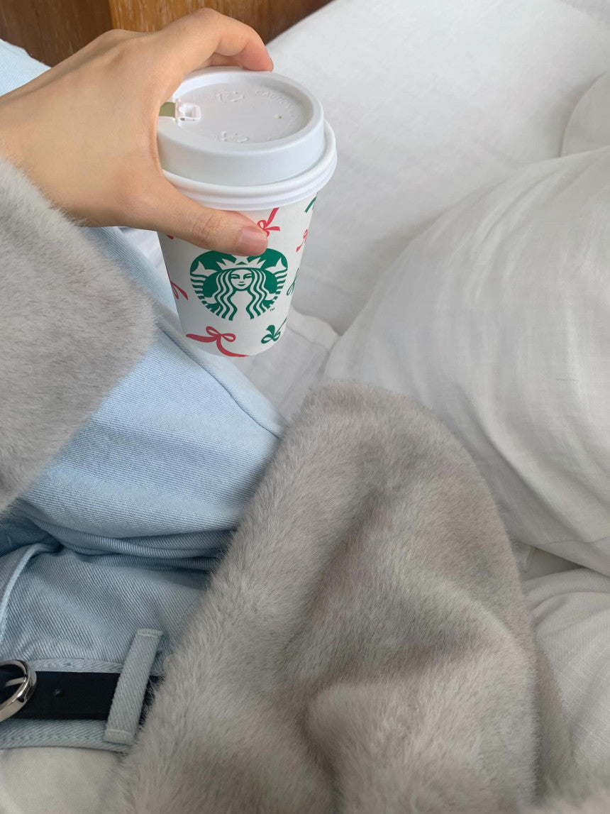 liter sand mink fur jacket-2col