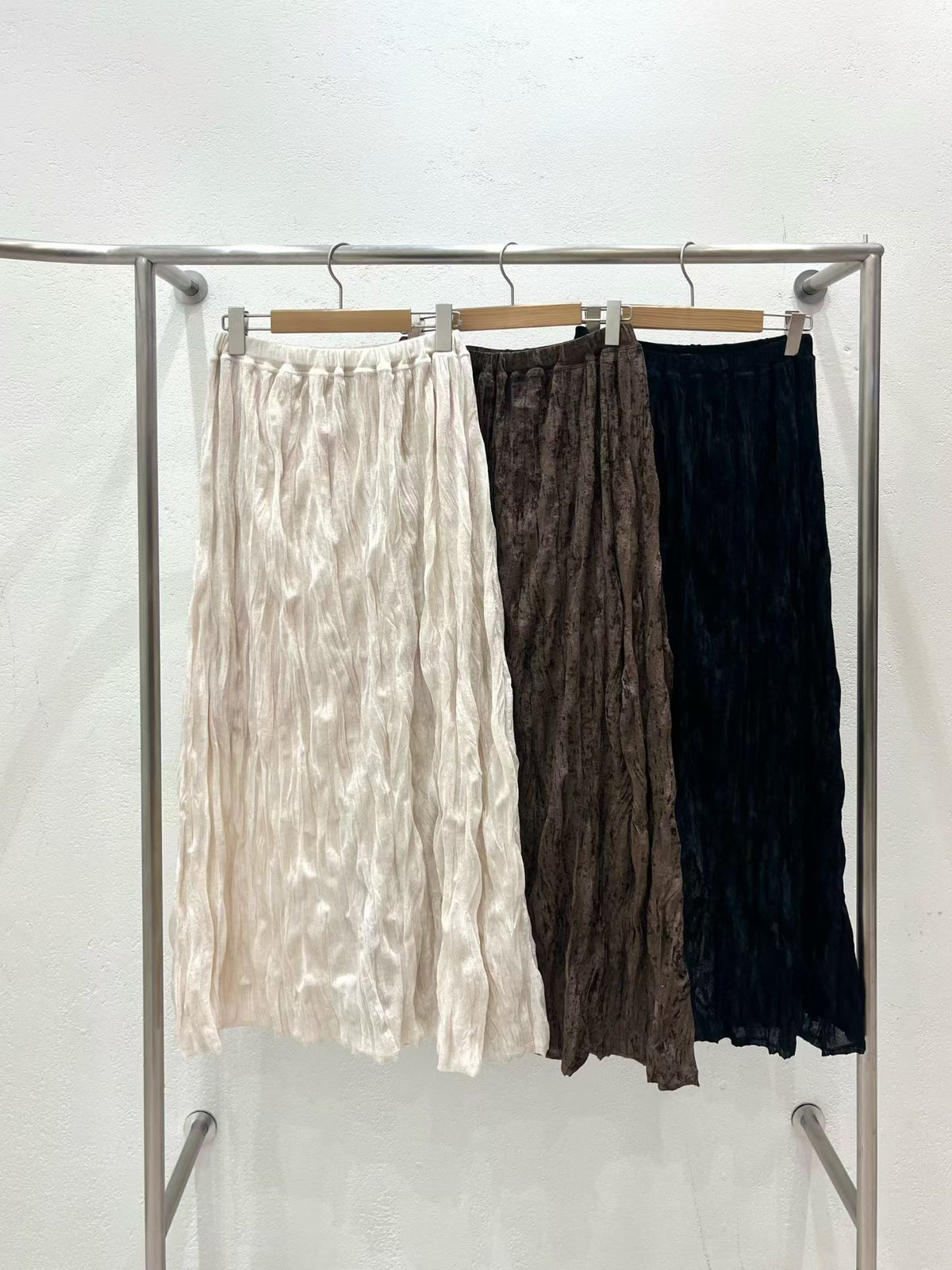 deondo velvet wrinkle skirt-3col