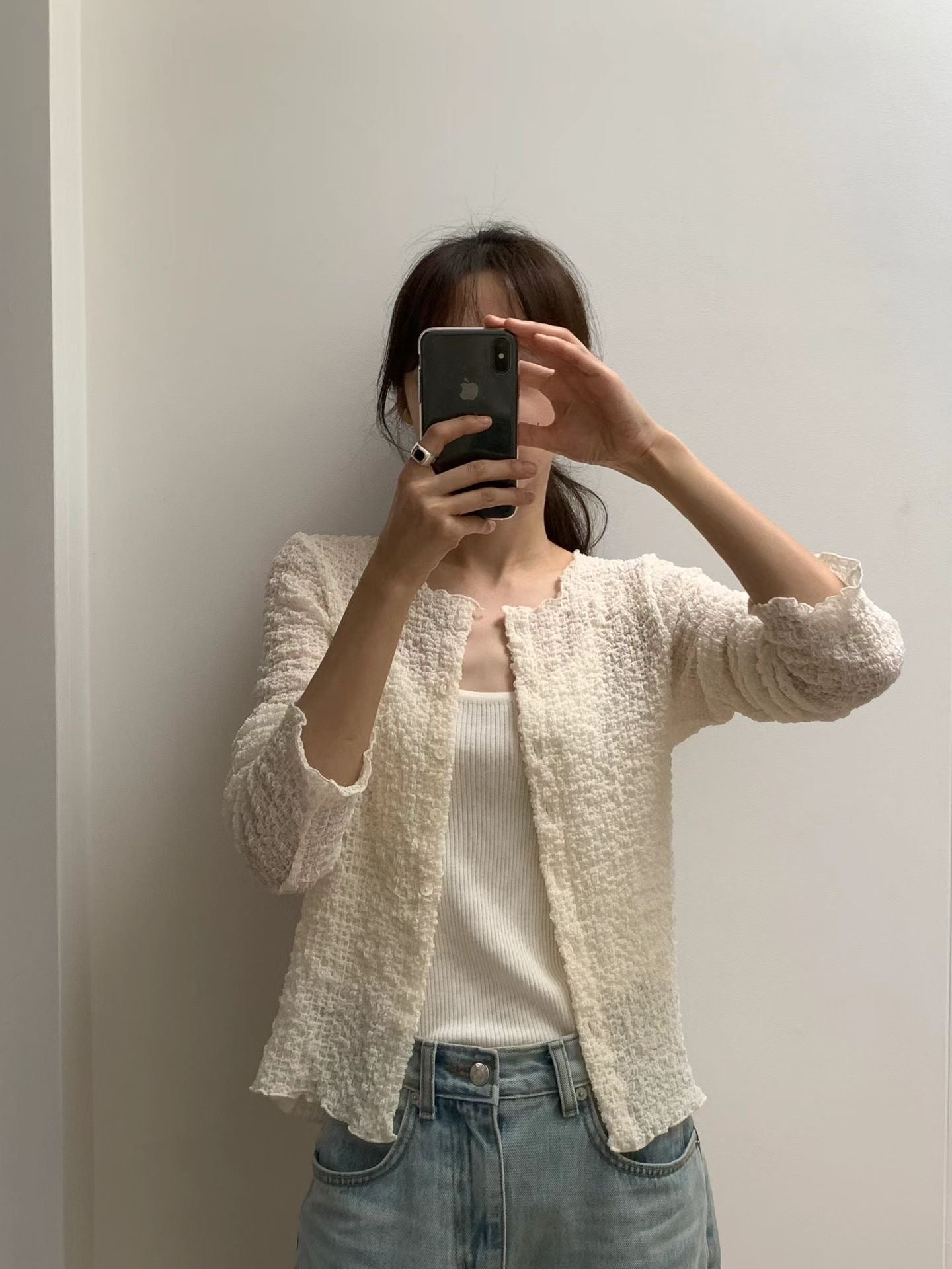 Ounce cloud wrinkle cardigan-3col