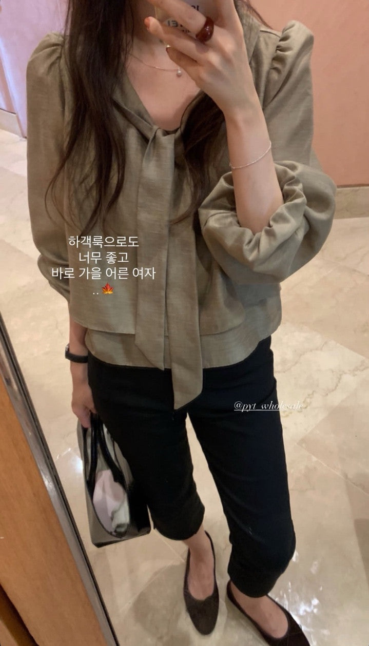 rose tie blouse-4col