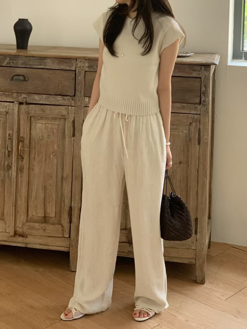 Vintage linen pants-3col