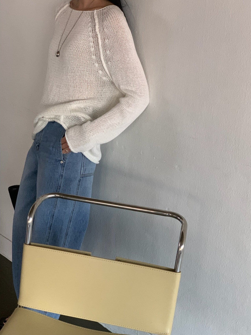 ivory即納 bread linen knit-4col