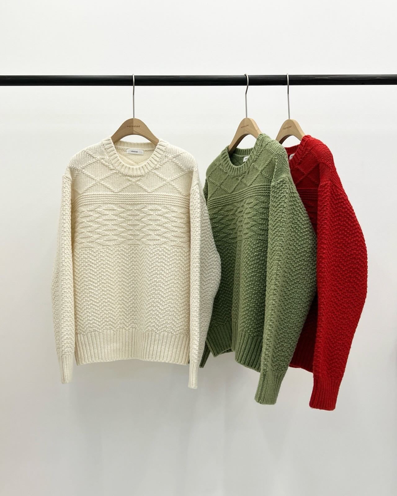 Brick wool cable knit-3col