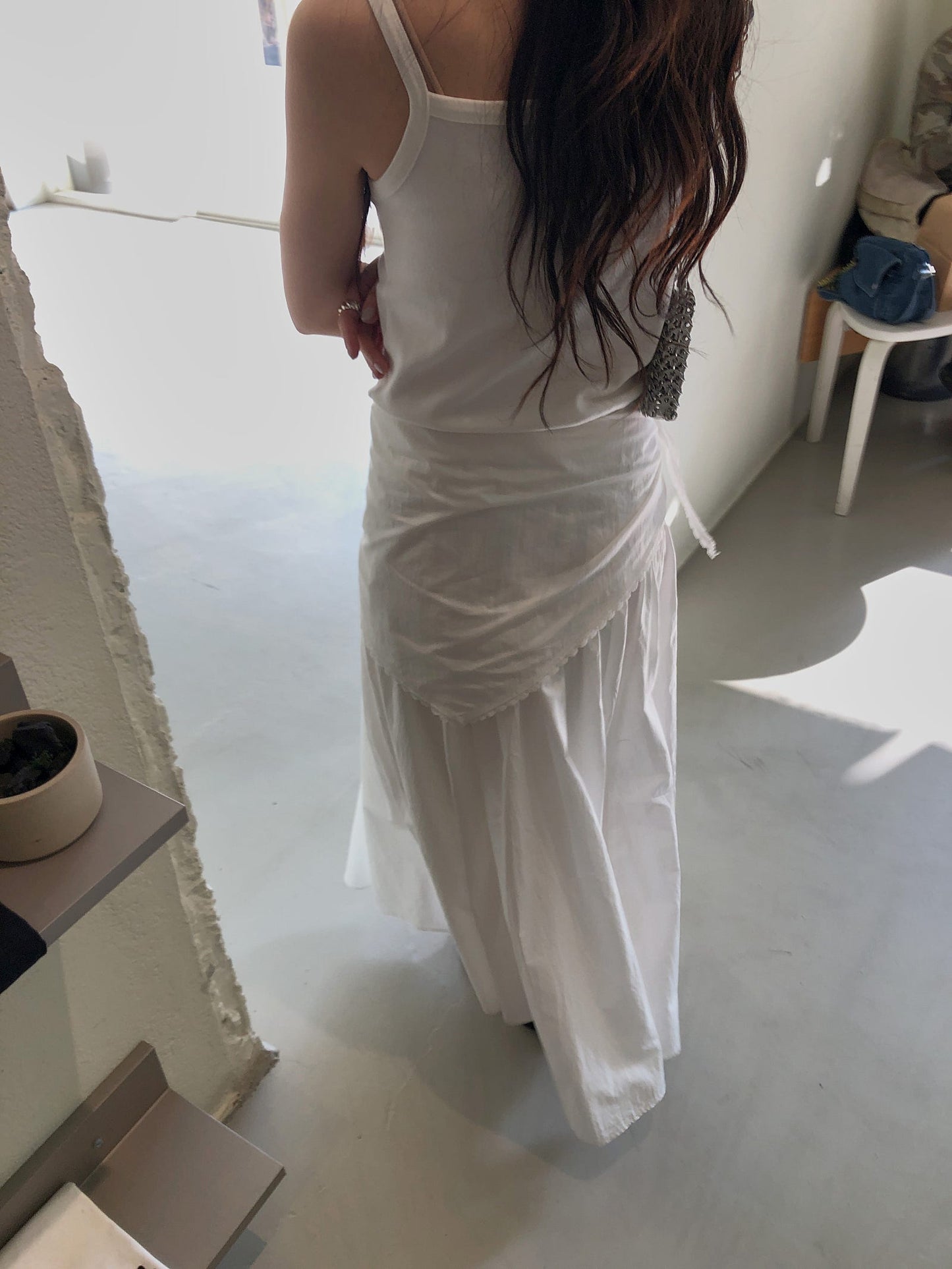 angle scarf&skirt set-2col