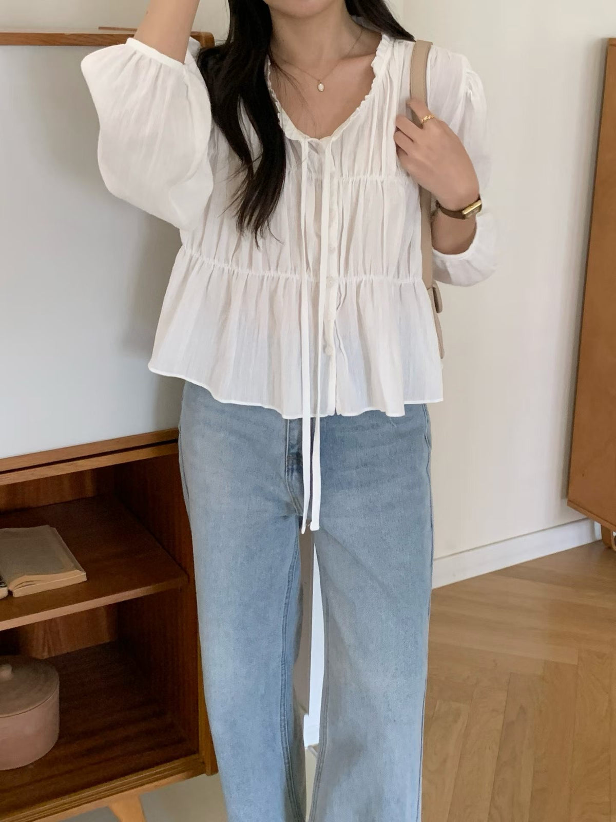 sorbet frill blouse-2col