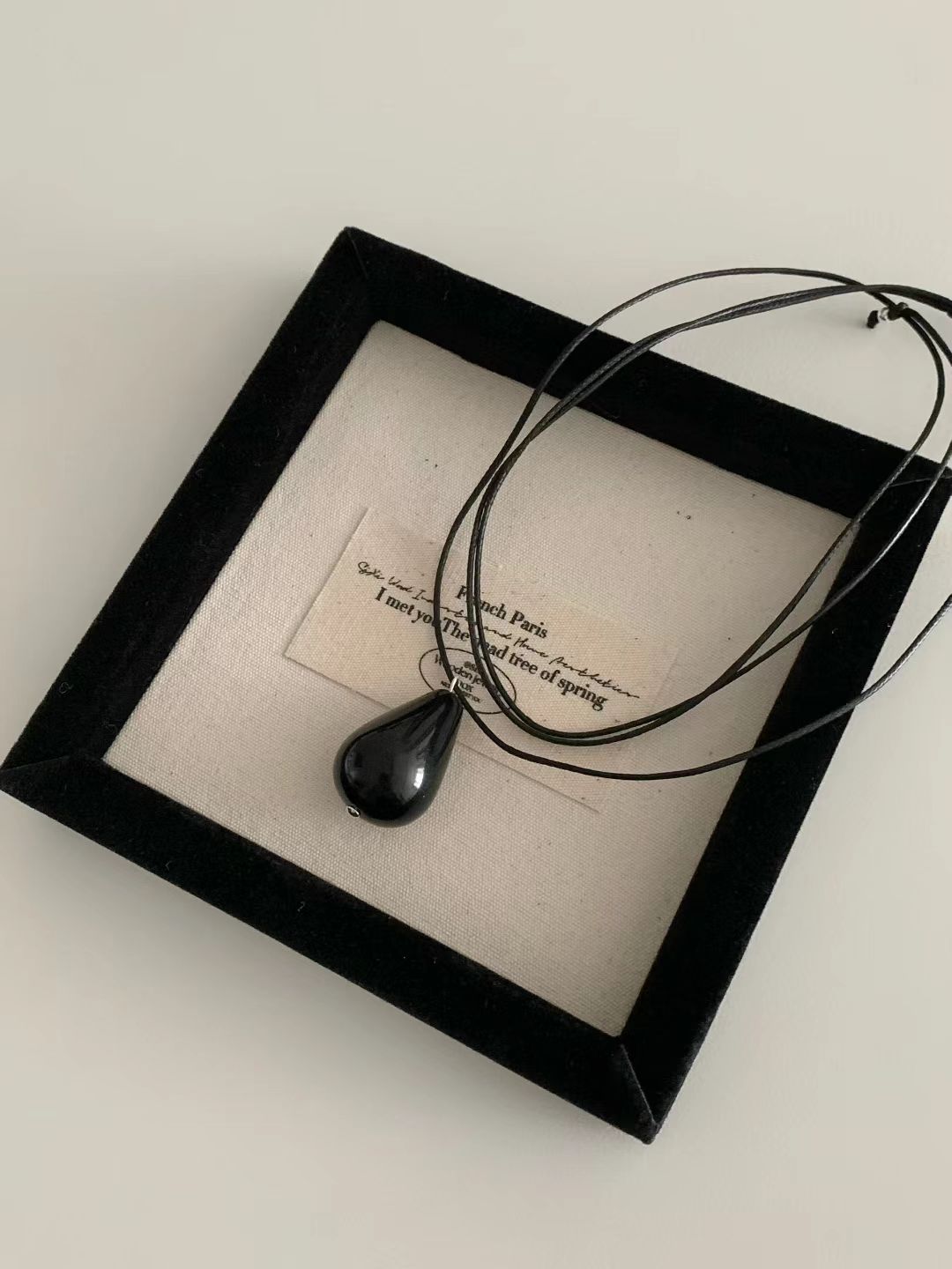 black water drop necklace